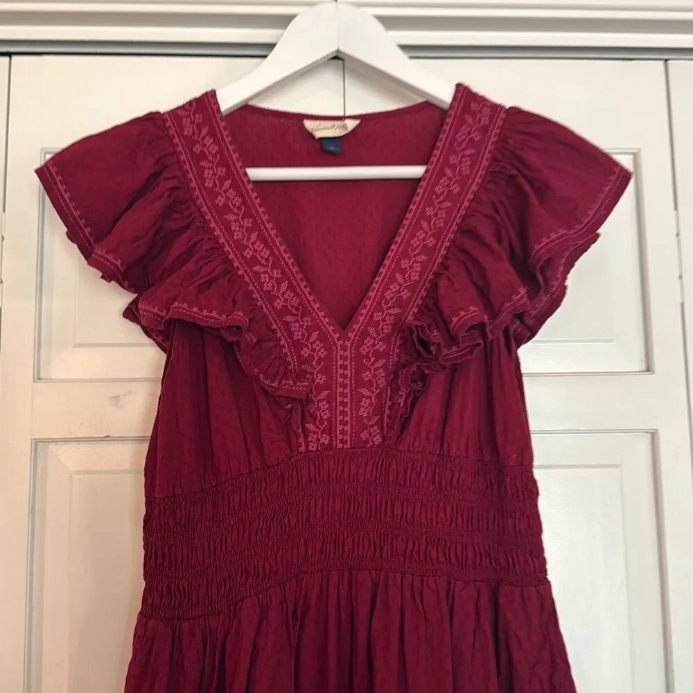 Universal Thread pink smocked ruffled midi dress size M - Picture 5 of 12
